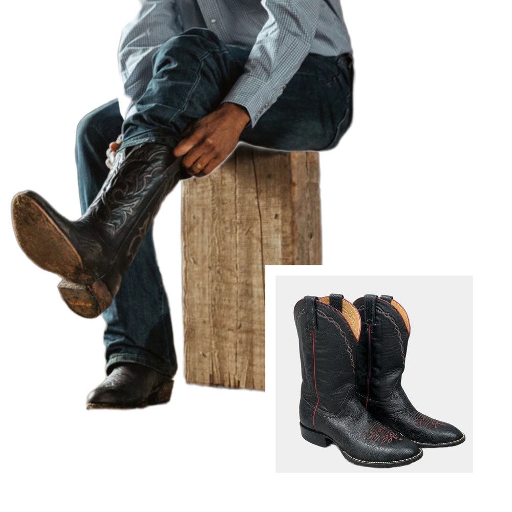 Vintage HONDO Handcrafted All-Leather Classic Old-School Cowboy Boots